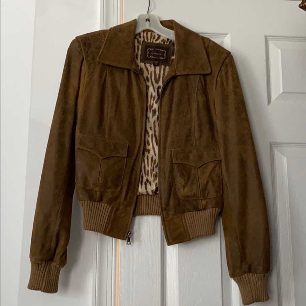 Vintage Guess M suede bomber jacket